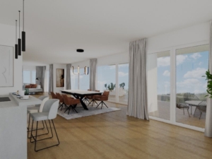 Wohn-Essbereich visualisiert